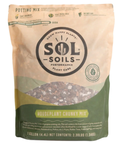 Sol® Soils Houseplant Chunky Mix, 1 Gallon Bag - 6 per case - Potting Mix, Compost & Amendments